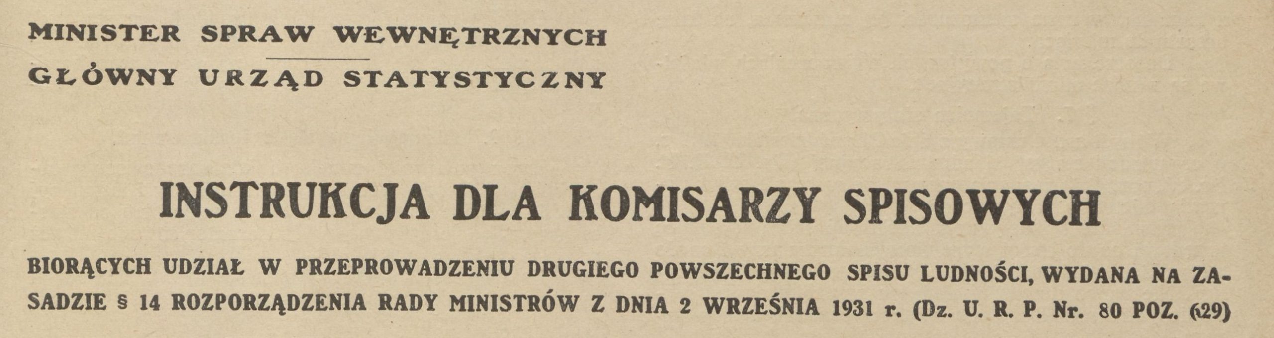 Spisy Powszechne okresu międzywojennego – 1921, 1931 r.