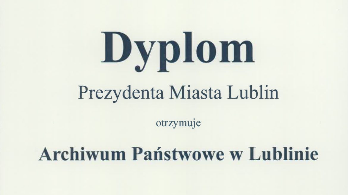 Dyplom Prezydenta Miasta Lublin dla APL